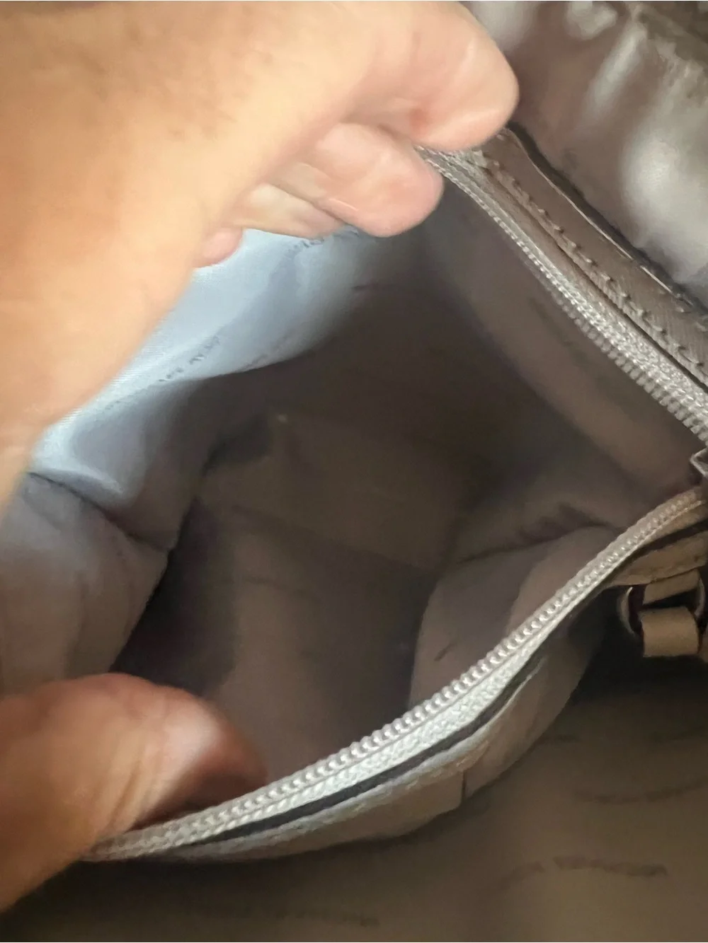 Michael Kors Metallic Silver Pebbled Leather Satchel